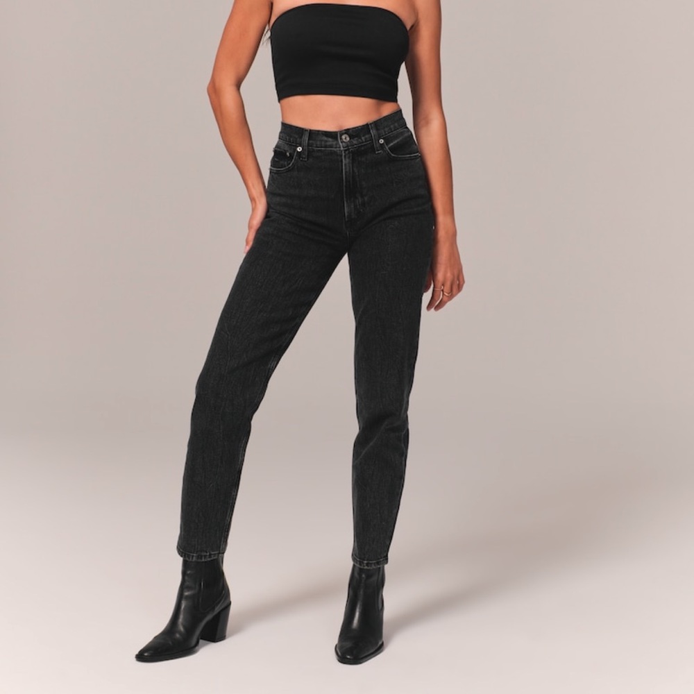 Abercrombie & Fitch high rise mom jeans. Size 28 regular. Distressed.